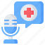 audio, microphone, bubble chat, health, podcast, medical, healthcare 