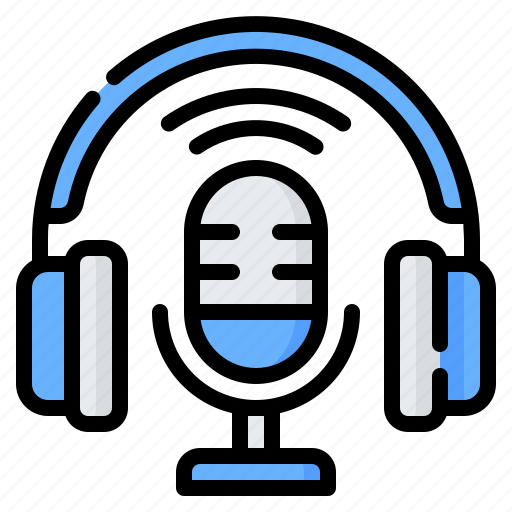 Headphones, microphone, podcast, radio, audio, broadcast, music icon - Download on Iconfinder