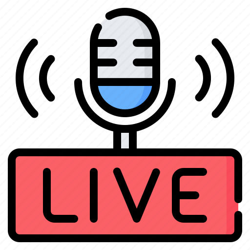Microphone, podcast, streaming, broadcast, broadcasting, live, radio icon - Download on Iconfinder