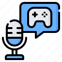 gaming, microphone, podcast, audio, joystick, game, bubble chat