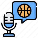 basketball, microphone, podcast, audio, sport, ball, bubble chat