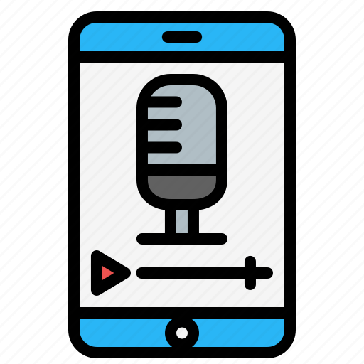 Record, microphone, voice, recording, podcast, media player, smartphone icon - Download on Iconfinder