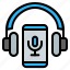 listening, podcast, headphones, electronics, audio, earphones, smartphone 