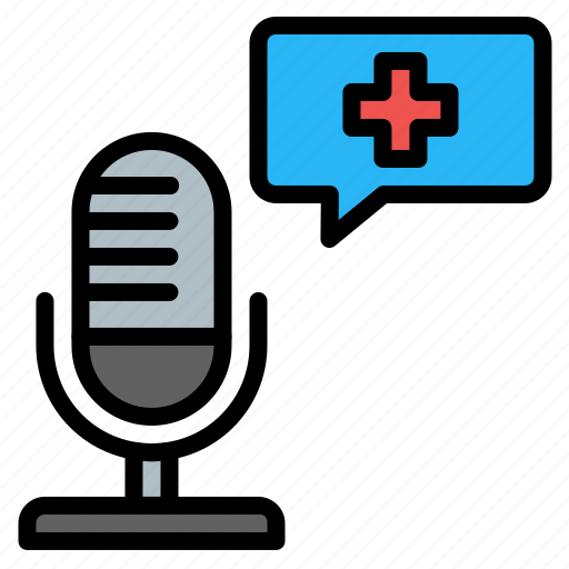 Health, audio, microphone, bubble chat, podcast, medical, healthcare icon - Download on Iconfinder