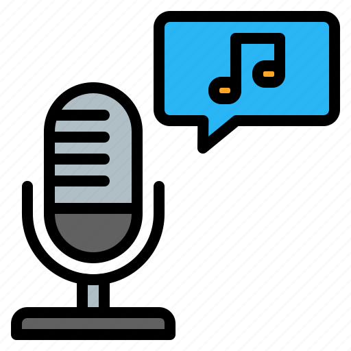 Music, podcast, microphone, bubble chat, online, radio, melody icon - Download on Iconfinder