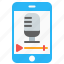 record, microphone, voice, recording, podcast, media player, smartphone 