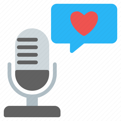 Love, audio, microphone, bubble chat, feedback, podcast, romantic icon - Download on Iconfinder