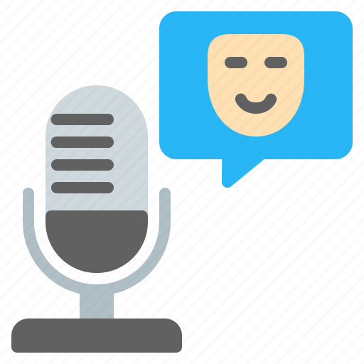 Humor, audio, microphone, bubble chat, podcast, mask, comedy icon - Download on Iconfinder