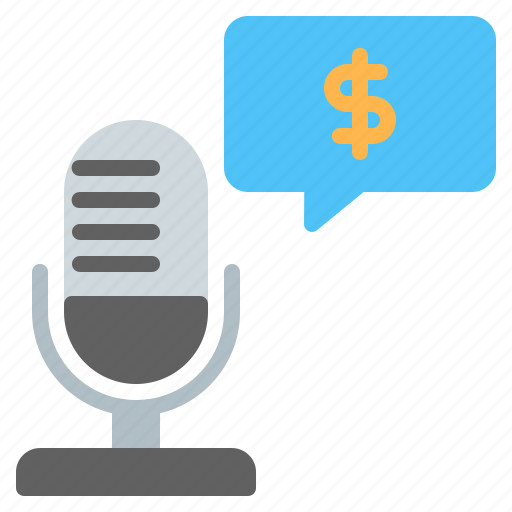 Money, audio, microphone, earning, podcast, monetize, finance icon - Download on Iconfinder