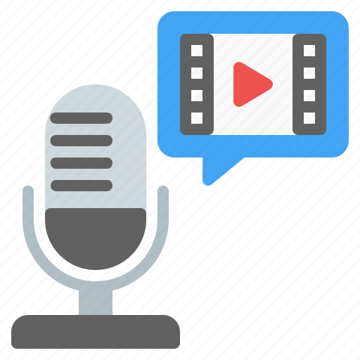 Movie, microphone, podcast, bubble chat, cinema, broadcast, film icon - Download on Iconfinder