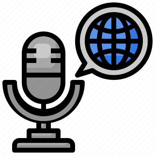 Earth, podcast, radio, music, headphones icon - Download on Iconfinder