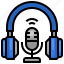 headphones, listening, podcast, electronics, audio 