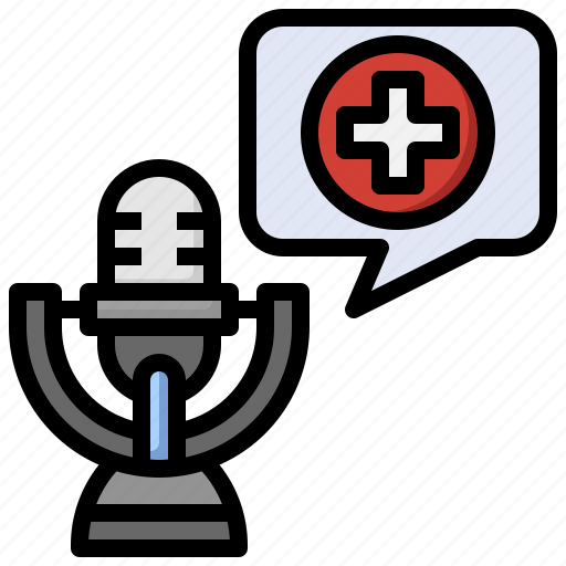 Health, podcast, bubble, chat, healthcare, medical, audio icon - Download on Iconfinder