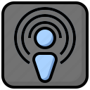 podcast, podcaster, music, multimedia, broadcast, brand, logo