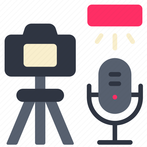 Equipment, camera, microphone, podcast, on, air, broadcast icon - Download on Iconfinder