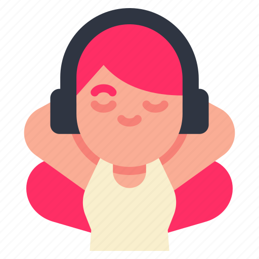 Listening, audio, radio, music, woman, headphone, podcast icon - Download on Iconfinder