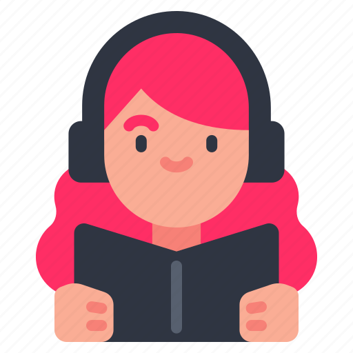 Listening, podcast, headphone, woman, audio, radio, music icon - Download on Iconfinder