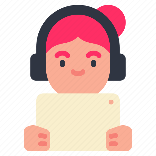 Listening, podcast, live, stream, audio, woman, radio icon - Download on Iconfinder