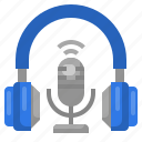 headphones, listening, podcast, electronics, audio