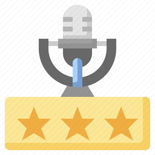 Rating, podcast, rate, audio, marketing, microphone, star icon - Download on Iconfinder