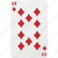 poker, diamond, ten, playing cards, hazard, card 