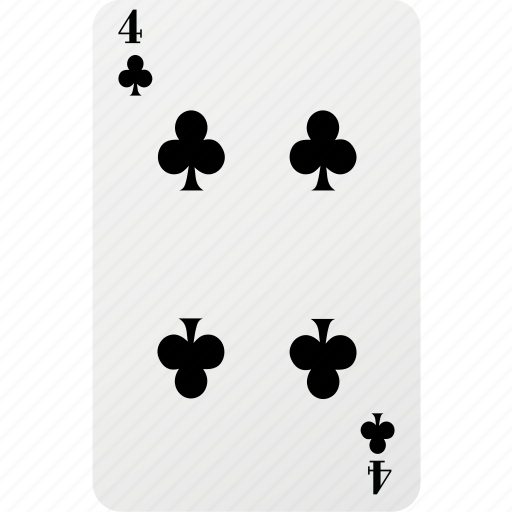 Poker, club, hazard, four, playing card, card icon - Download on Iconfinder