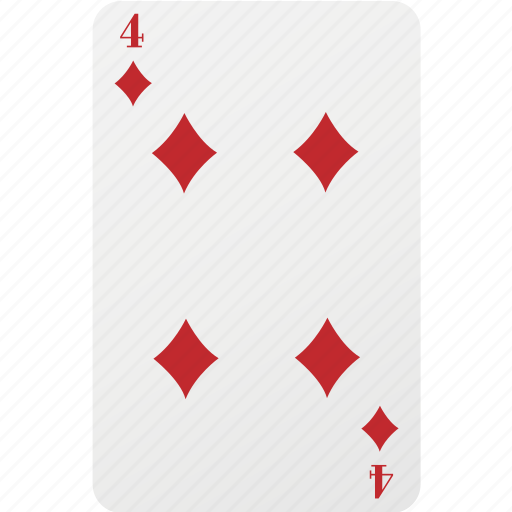 Poker, diamond, playing cards, four, hazard, card icon - Download on Iconfinder