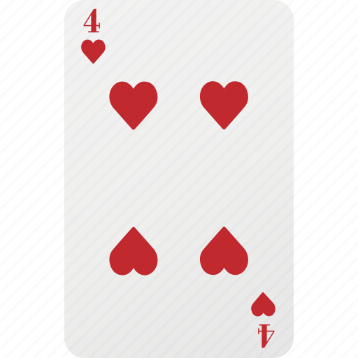 Heart, poker, playng card, hazard, four, card icon - Download on Iconfinder