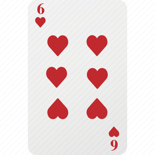 Heart, poker, six, playing cards, hazard, card icon - Download on Iconfinder