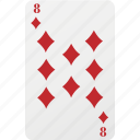poker, diamond, playing cards, eight, hazard, card 