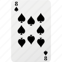 poker, playing cards, hazard, card, spad eight