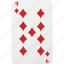 poker, diamond, hazard, nine, playing card, card 