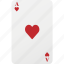 heart, poker, ace, hazard, playing card, card 