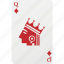 queen, playing cards, hazard, card, poker, diamond 