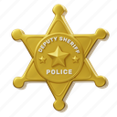 sheriff, badge, star, medal, police, cop, rating 
