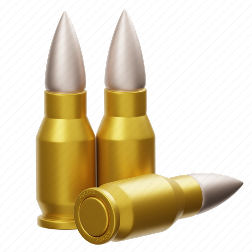Bullets, bullet, gun, pistol, handgun, shoot, aim 3D illustration - Download on Iconfinder