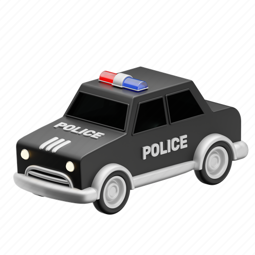 Police, car, cop, transportation, vehicle, transport, police car 3D illustration - Download on Iconfinder