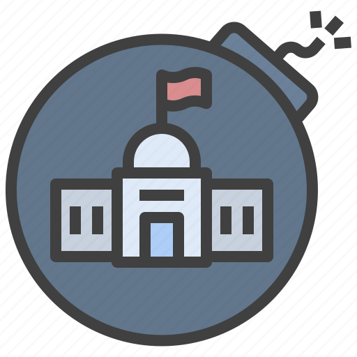 Dissolve, parliament, shutdown, government, bomb, force icon - Download on Iconfinder