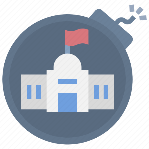 Dissolve, parliament, shutdown, government, bomb, force icon - Download on Iconfinder
