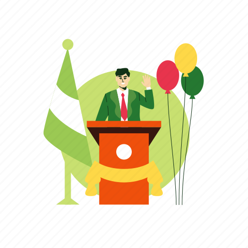 Politics, politician, speech, election, leader, vote, candidate illustration - Download on Iconfinder