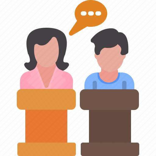 Conversation, debate, discussion, talking, two, people icon - Download on Iconfinder