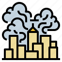building, gas, pollution, smoke, toxic