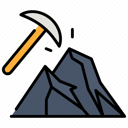 Mine, mining, pickaxe, rock, soil pollution icon - Download on Iconfinder