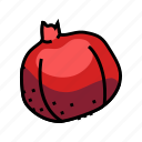pomegranate, red, fruit, food, half, seed