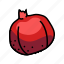 pomegranate, red, fruit, food, half, seed 