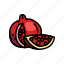 pomegranate, whole, slice, red, cut, fruit 