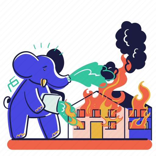 Error, real, estate, animals, house, fire, flame illustration - Download on Iconfinder