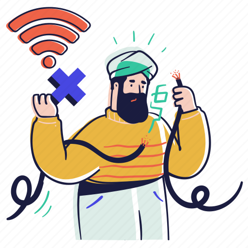 Error, technology, electricity, power, cut, wifi, wireless illustration - Download on Iconfinder