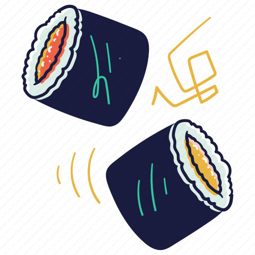 Food, fish, rice, sushi, rolls, meal, culture illustration - Download on Iconfinder
