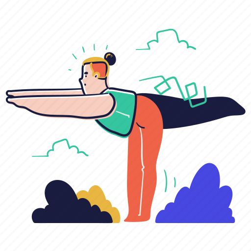 Health, yoga, sport, activity, hobby, stability, concentration illustration - Download on Iconfinder